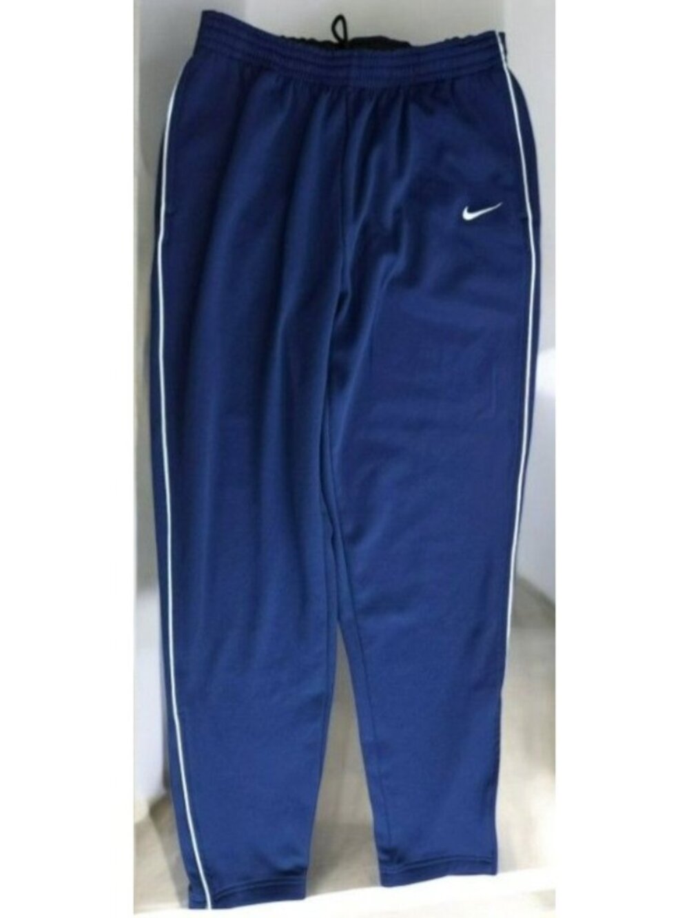 Nike Mens Blue Athletic Joggers With White Piping Size Large